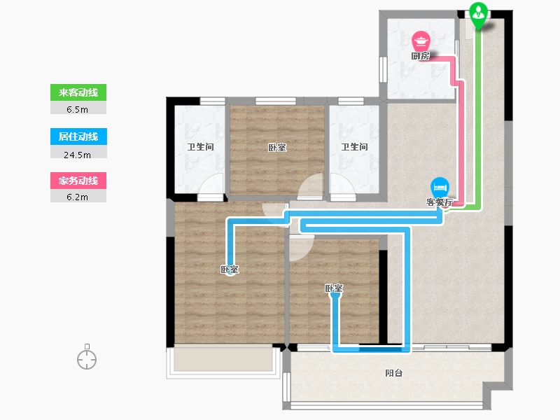 广东省-广州市-华耀碧桂园·十里江湾-93.22-户型库-动静线