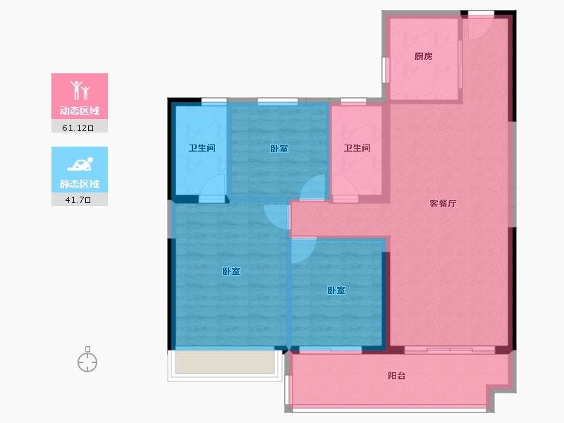 广东省-广州市-华耀碧桂园·十里江湾-93.22-户型库-动静分区