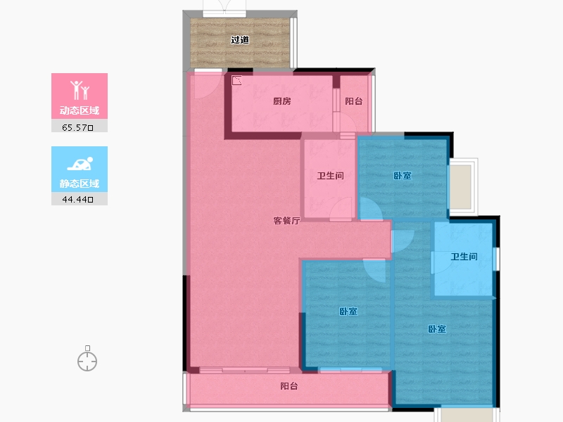 广东省-广州市-科城山庄·峻森园-105.44-户型库-动静分区