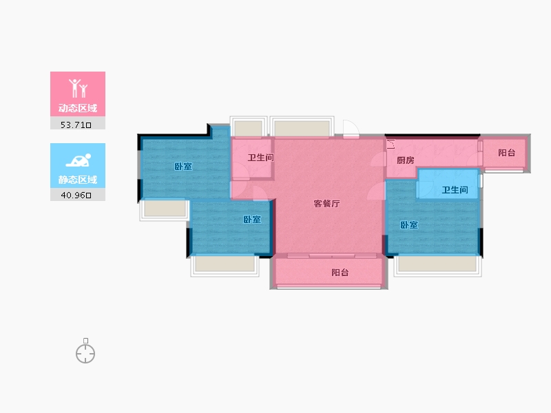 广东省-广州市-碧桂园·盛世花园-85.00-户型库-动静分区