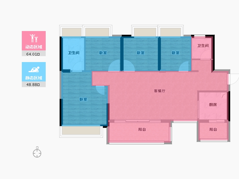 湖南省-郴州市-长房金宸府-101.99-户型库-动静分区