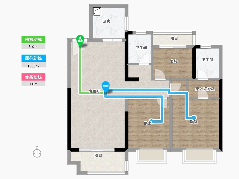 湖南省-岳阳市-中梁·首府-86.00-户型库-动静线