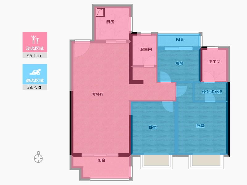 湖南省-岳阳市-中梁·首府-86.00-户型库-动静分区