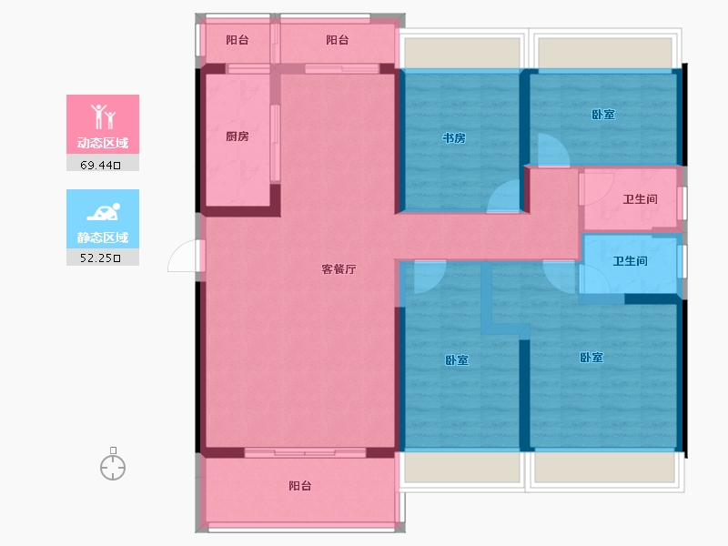 广东省-广州市-华耀碧桂园·十里江湾-108.43-户型库-动静分区