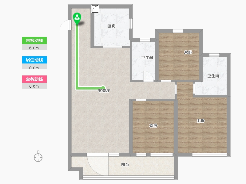 山东省-潍坊市-中梁龙玺台-89.99-户型库-动静线