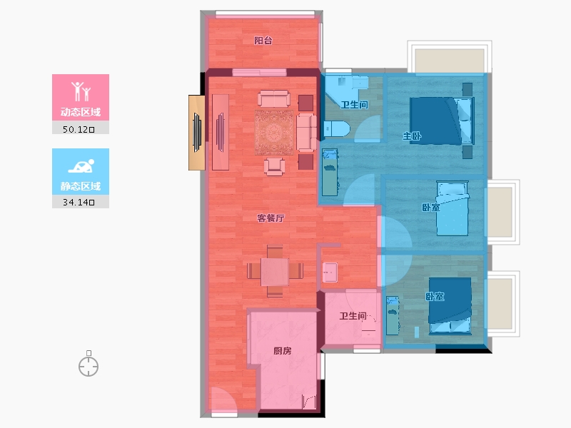 广东省-清远市-富力清远中以科技小镇-75.62-户型库-动静分区