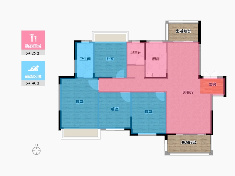 湖南省-怀化市-中伟·国际公馆-110.43-户型库-动静分区