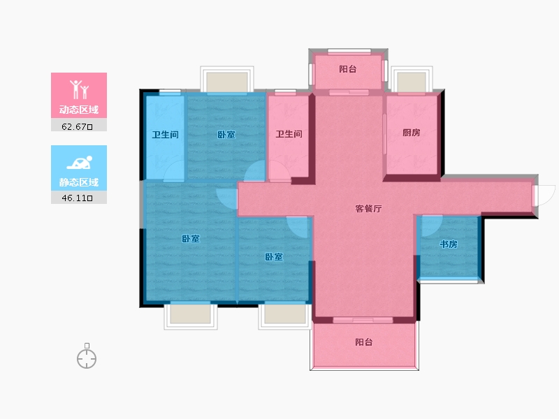 广东省-惠州市-金盛丽景花园-97.88-户型库-动静分区