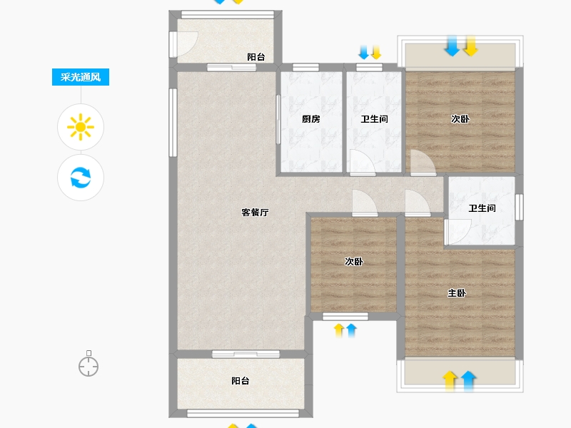 湖南省-常德市-江南学府-91.87-户型库-采光通风