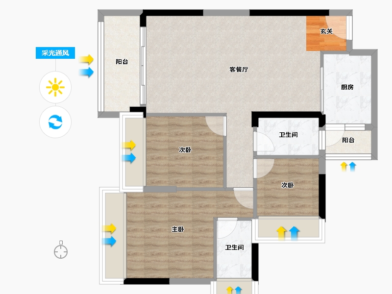 广东省-清远市-海港成天荷1号-82.45-户型库-采光通风