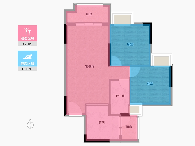 广东省-广州市-雅居乐万科热橙-56.00-户型库-动静分区