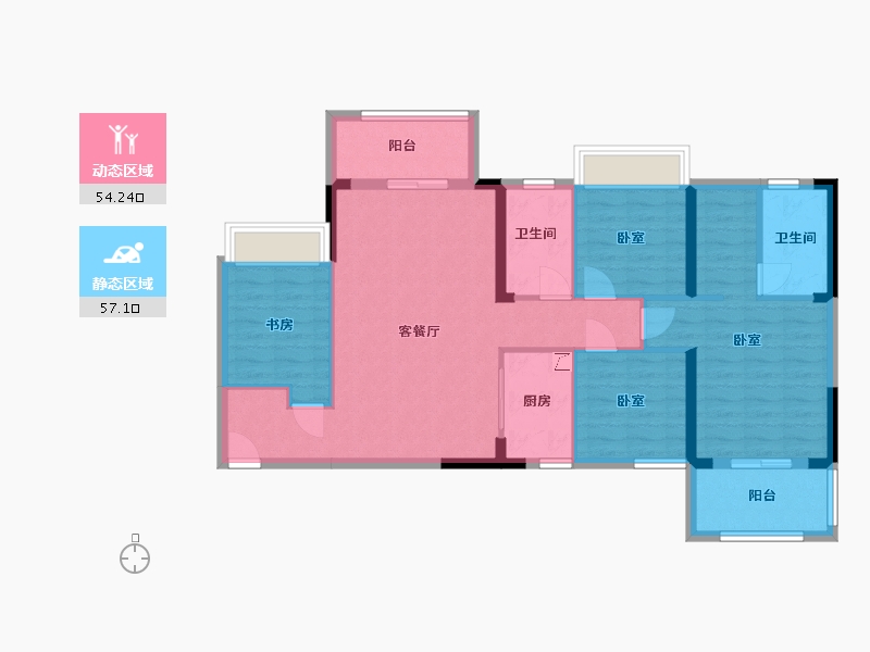 湖北省-武汉市-瑞云居-99.49-户型库-动静分区