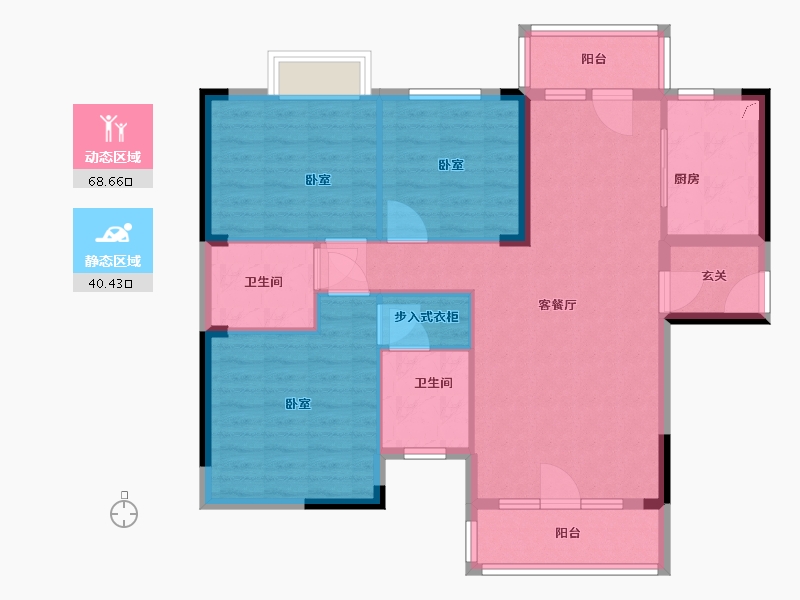 湖北省-武汉市-圣特立国际花园-97.80-户型库-动静分区