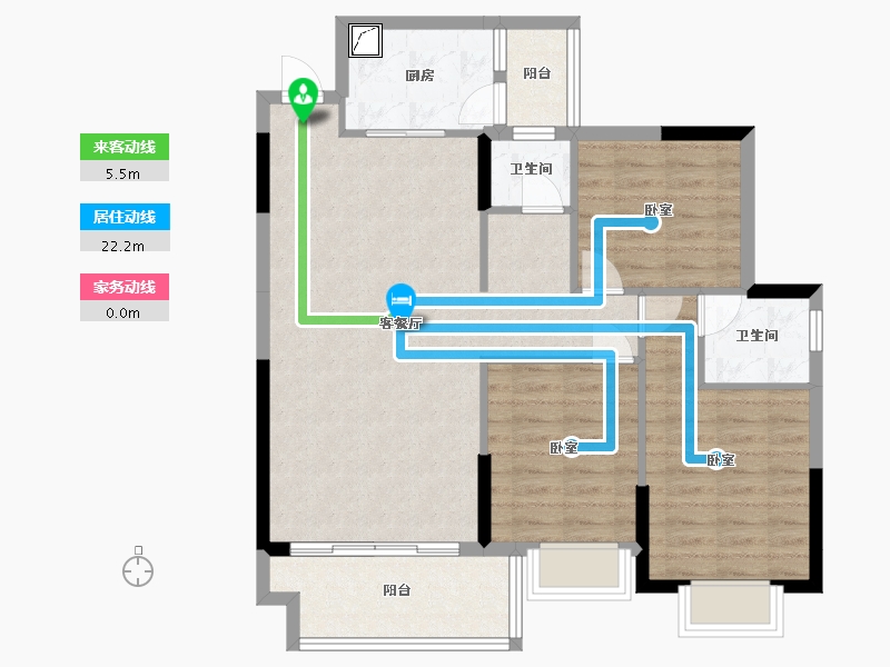 湖南省-郴州市-郴州馨河湾-89.55-户型库-动静线