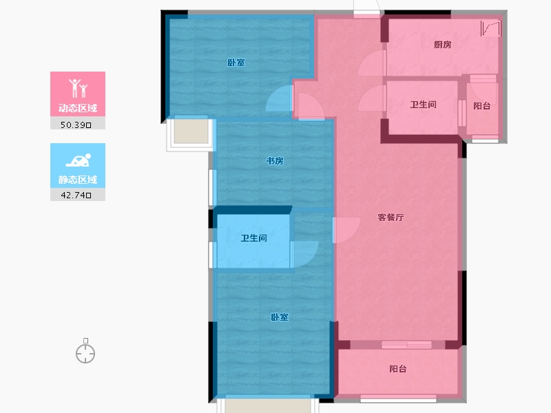 湖北省-武汉市-瑞云居-82.78-户型库-动静分区