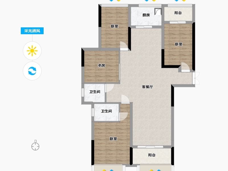 湖南省-娄底市-五江·碧桂园城市广场-109.73-户型库-采光通风