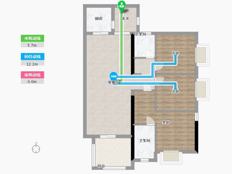 贵州省-贵阳市-万科翡翠公园-80.49-户型库-动静线