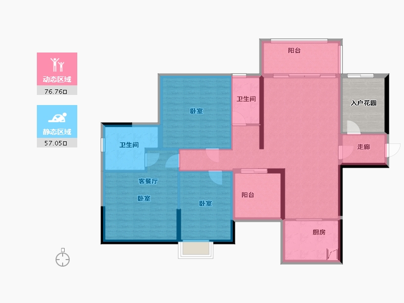 湖南省-郴州市-北湖中央公园-128.62-户型库-动静分区