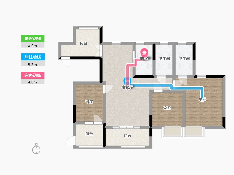 陕西省-榆林市-筑佳锦绣城-93.65-户型库-动静线