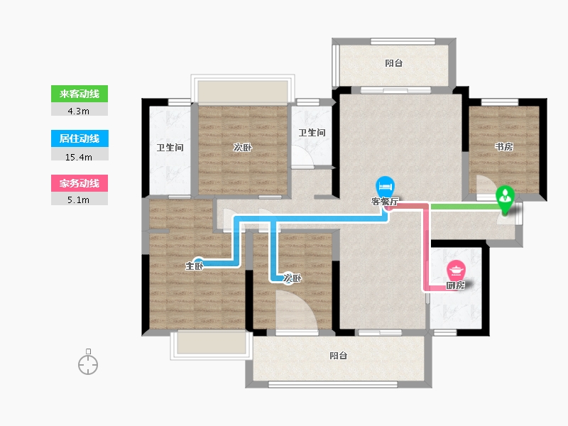 湖南省-郴州市-中铁岭南府-109.47-户型库-动静线