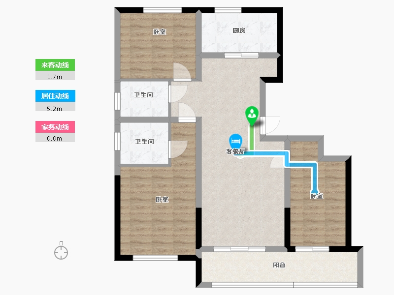 宁夏回族自治区-银川市-中房东方赋-89.94-户型库-动静线