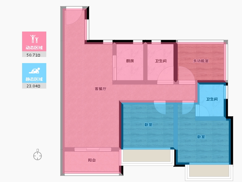 广东省-深圳市-深城投·中心公馆-63.83-户型库-动静分区