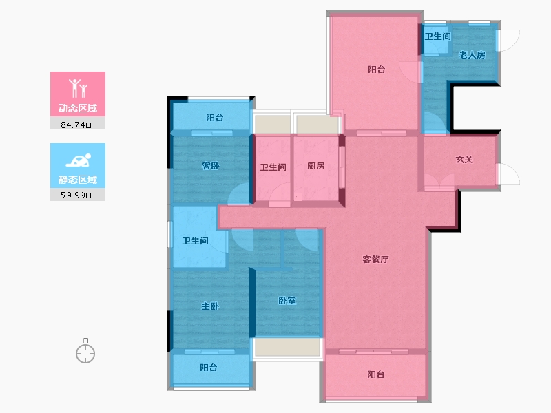 湖南省-娄底市-铁昇·资水原著-129.14-户型库-动静分区