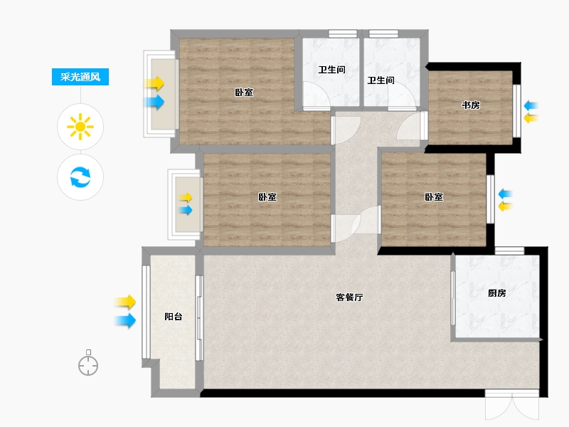 河南省-周口市-华耀首府-102.00-户型库-采光通风