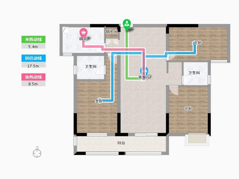 河南省-信阳市-银河湾Ⅱ京九名府-118.00-户型库-动静线