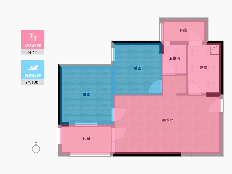 湖北省-武汉市-瑞云居-56.61-户型库-动静分区