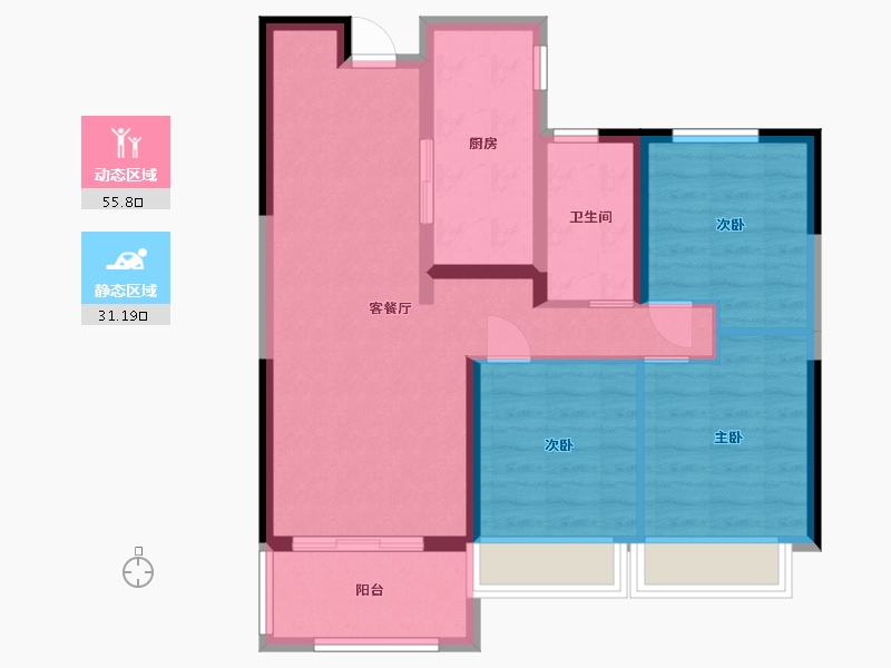 湖南省-郴州市-中铁岭南府-77.39-户型库-动静分区