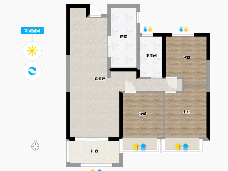 湖南省-郴州市-中铁岭南府-77.39-户型库-采光通风