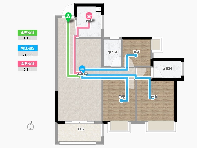 广东省-深圳市-中海云麓公馆-84.00-户型库-动静线