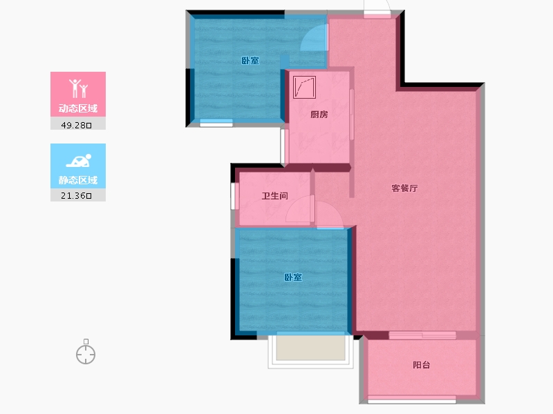 湖北省-武汉市-海尔产城创国际广场住宅-62.34-户型库-动静分区