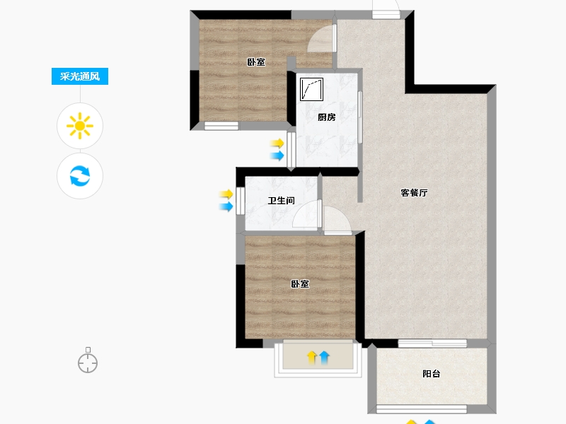 湖北省-武汉市-海尔产城创国际广场住宅-62.34-户型库-采光通风