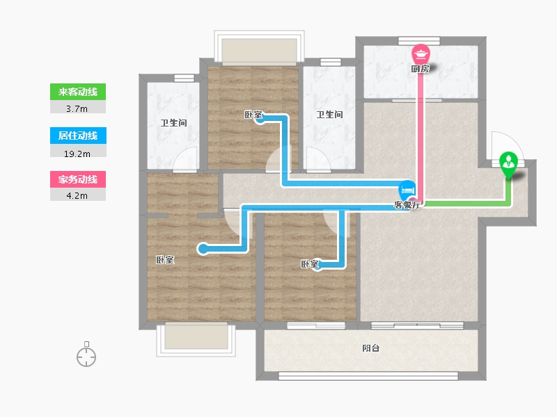 湖南省-长沙市-东原·启城-89.00-户型库-动静线