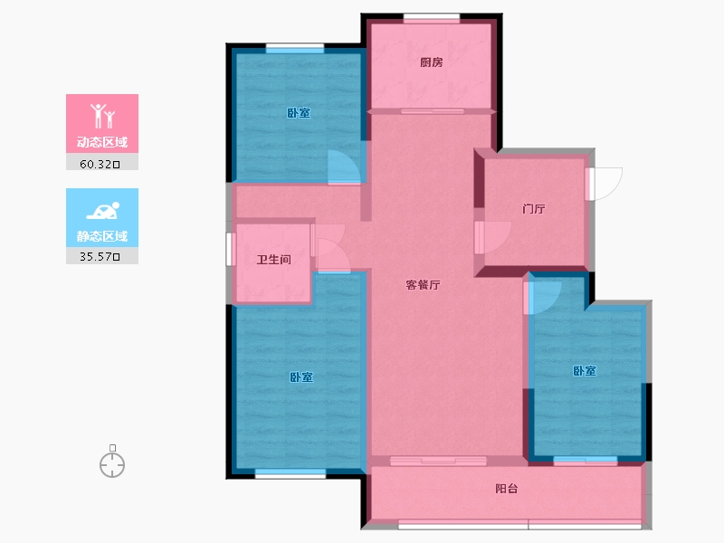 宁夏回族自治区-银川市-中房东方赋-85.16-户型库-动静分区