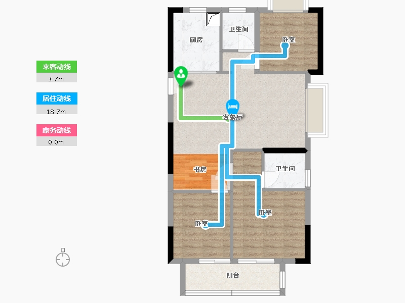 湖北省-武汉市-中梁天玺壹号-77.72-户型库-动静线