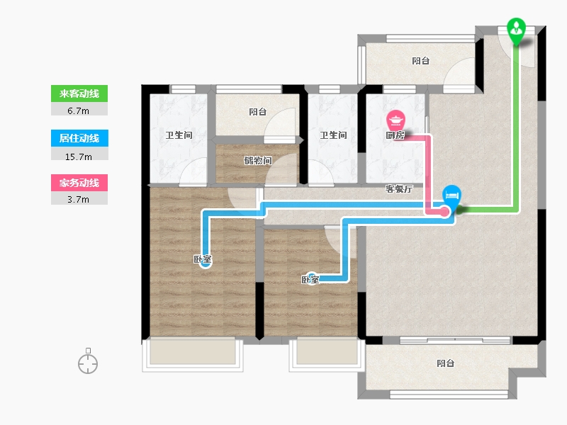 湖南省-长沙市-澳海文澜府-98.50-户型库-动静线