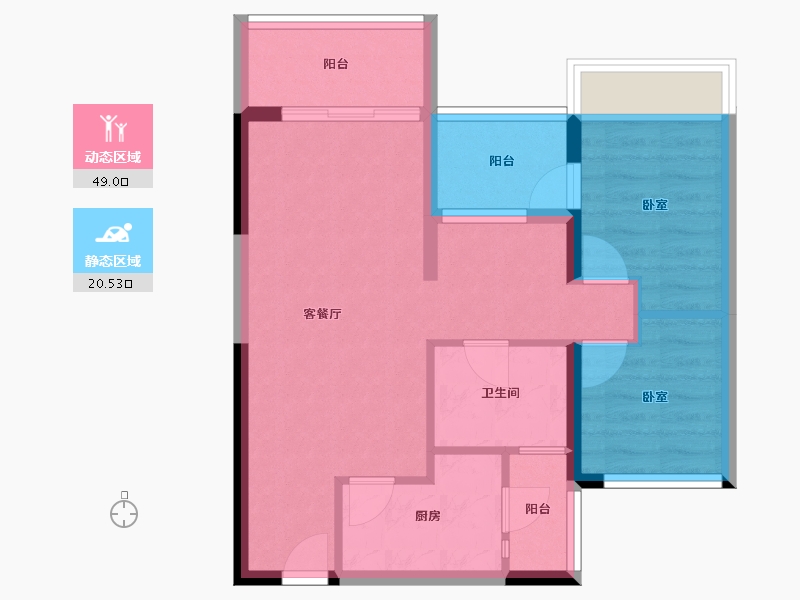 广东省-深圳市-信城·缙山府-61.46-户型库-动静分区