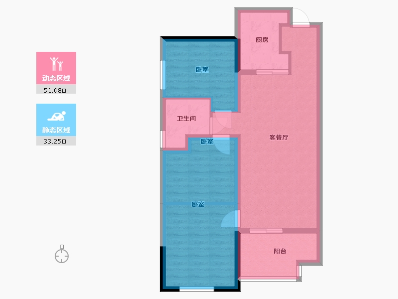 湖南省-长沙市-万科里梅溪郡-75.13-户型库-动静分区