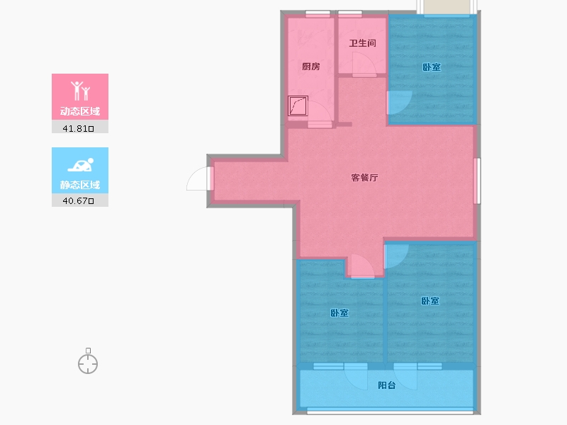 湖北省-武汉市-福星惠誉国际城四期悦公馆-73.36-户型库-动静分区