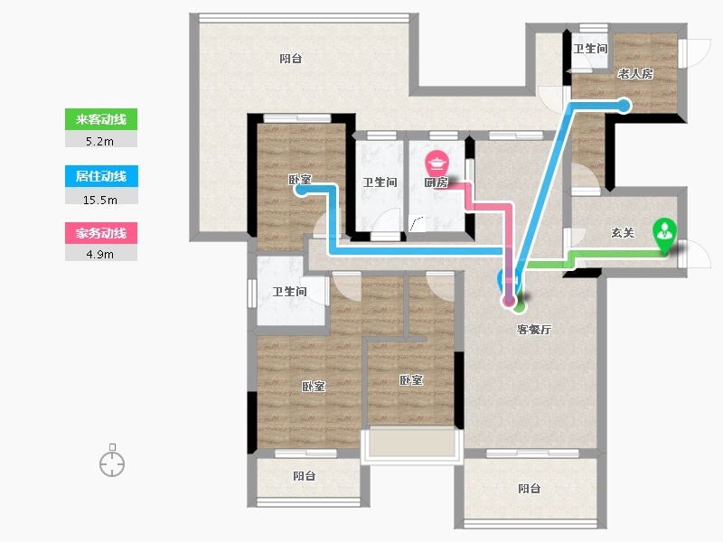 湖南省-娄底市-铁昇·资水原著-114.70-户型库-动静线