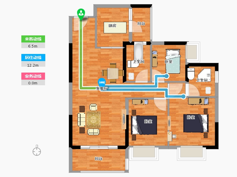 广东省-清远市-清远恒大花溪谷-91.00-户型库-动静线