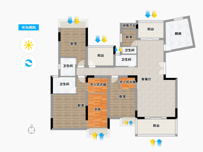 广东省-深圳市-山语海-153.00-户型库-采光通风