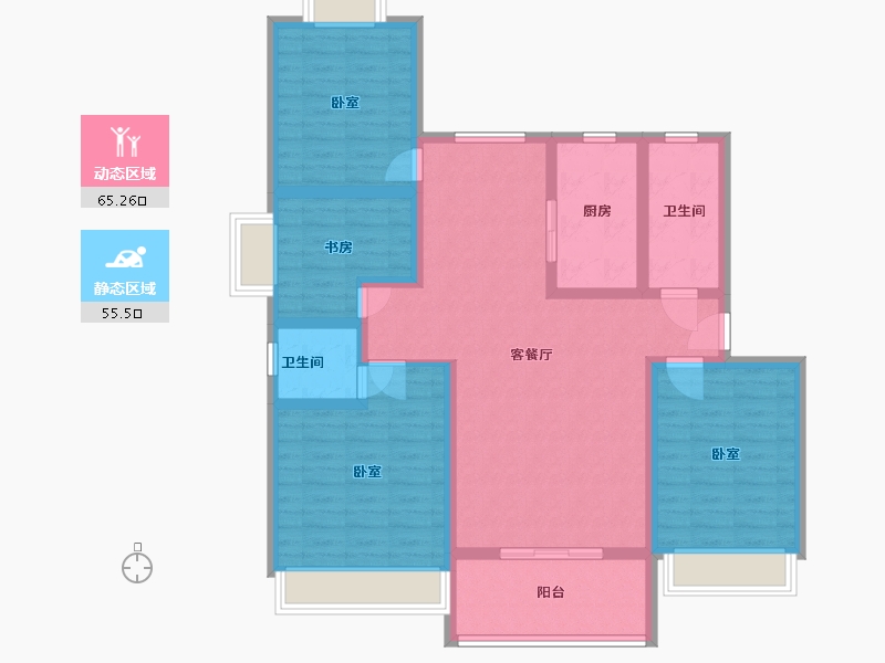 河南省-周口市-信诚清华园-107.27-户型库-动静分区