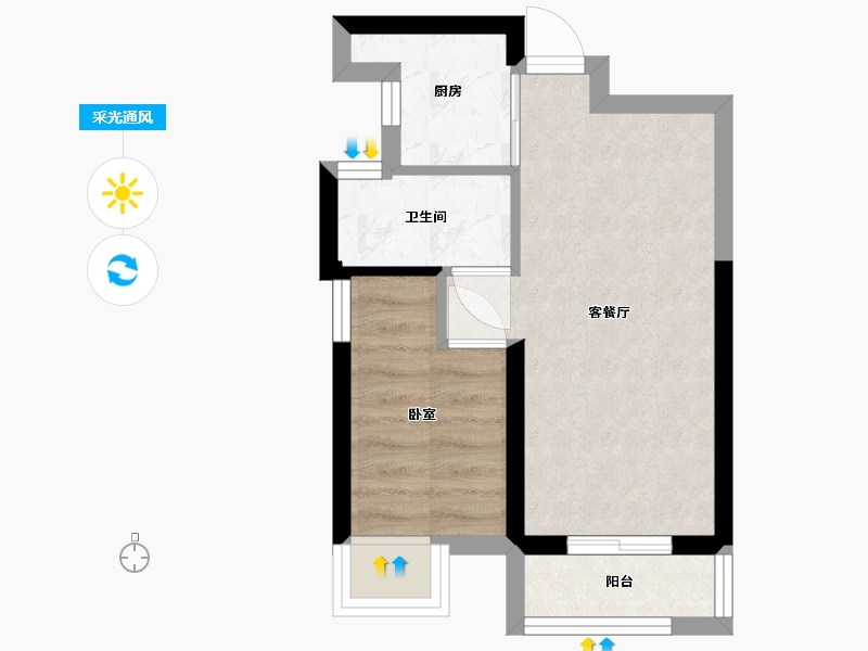 湖北省-武汉市-武地融创金麟壹号-31.74-户型库-采光通风