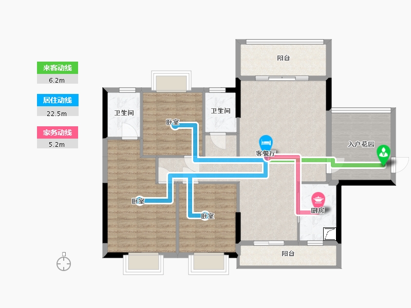 湖南省-郴州市-郴州馨河湾-106.67-户型库-动静线