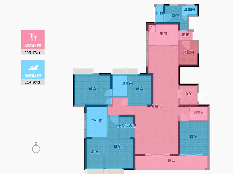 湖北省-武汉市-越秀国际金融汇-218.00-户型库-动静分区