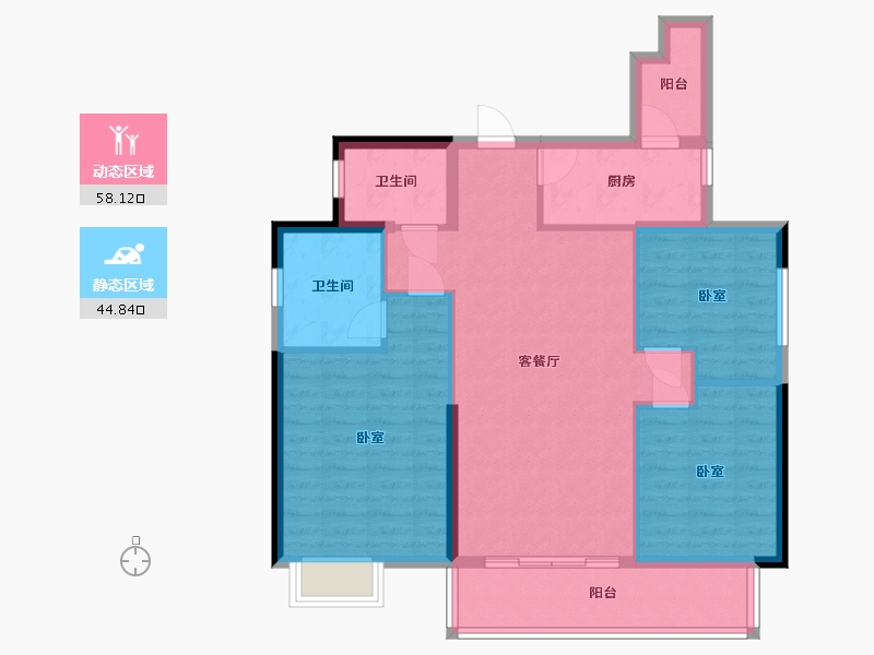 湖南省-常德市-大汉·澧水龙城-92.53-户型库-动静分区